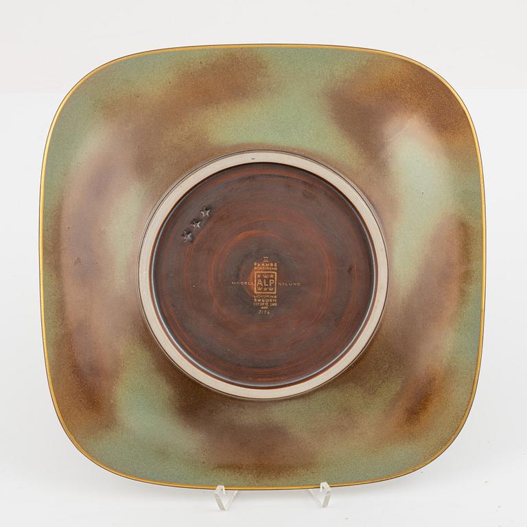 Gunnar Nylund, a 'Flambé' stoneware dish, Rörstrand, Lidköping, 1930's/40's.