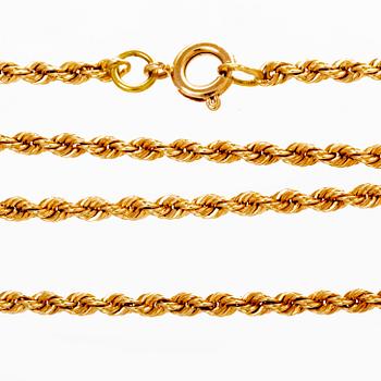 An 18 K gold chain.