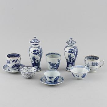 PARTI PORSLIN, Kina, 10 delar, 1700/1800-tal.