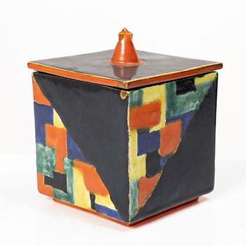 Ida Meisinger, a jar with lid, Goldscheider, Vienna, Austria.