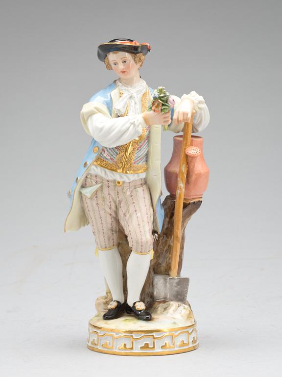 FIGURIN, porslin, Meissen, 1800-tal.