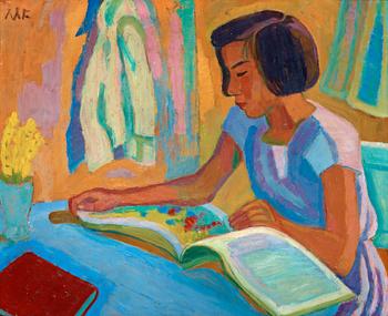 Mollie Faustman, Reading girl (The artist's daughter).