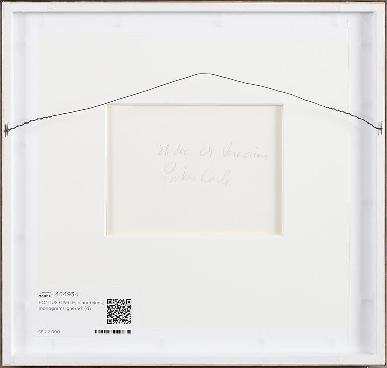 PONTUS CARLE, blandteknik, monogramsignerad.