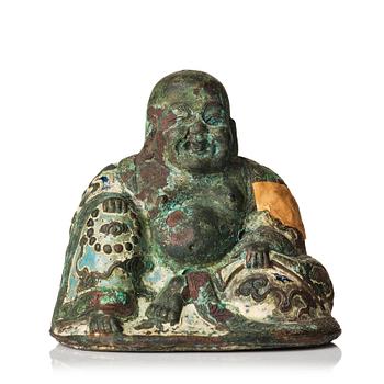 A bronze sculpture of buddai, possibly late Ming dynasty/early Qing dynasty.