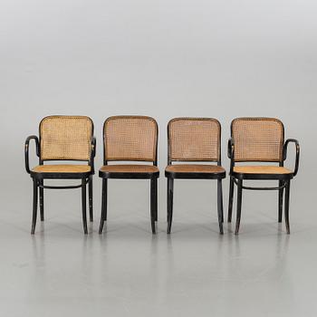 A SET OF 2 THONET STYLE ARMCHAIRS AND 2 CHAIRS, 20th century.