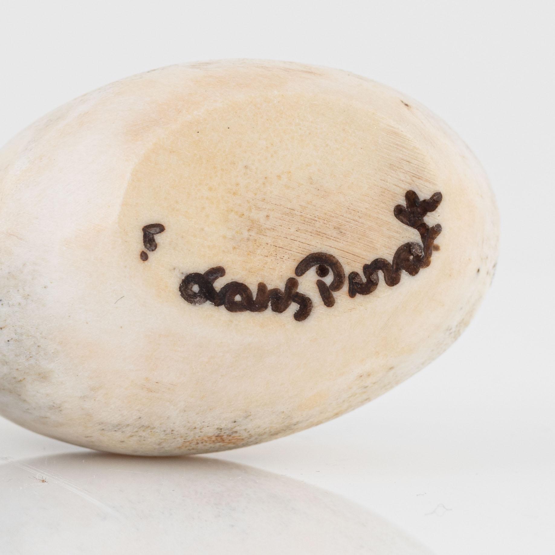 Lars Pirak, a reindeed horn salt cellar, signed.