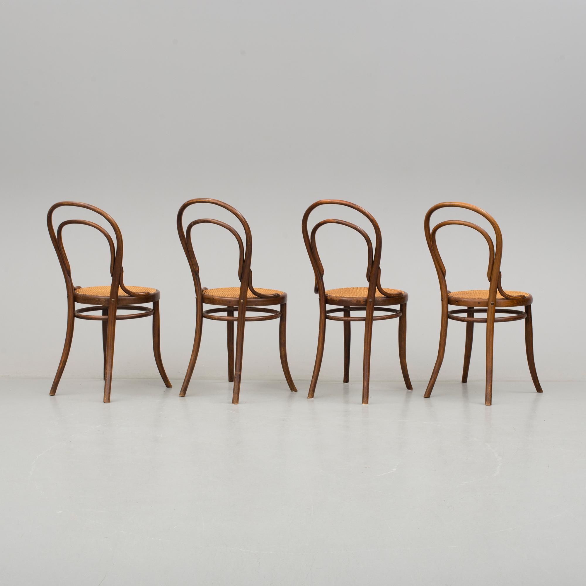 STOLAR, fyra stycken, cafémodell, 1900-talets början.