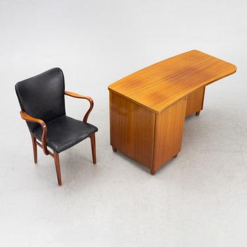 Desk and desk chair, 1930s-40s.