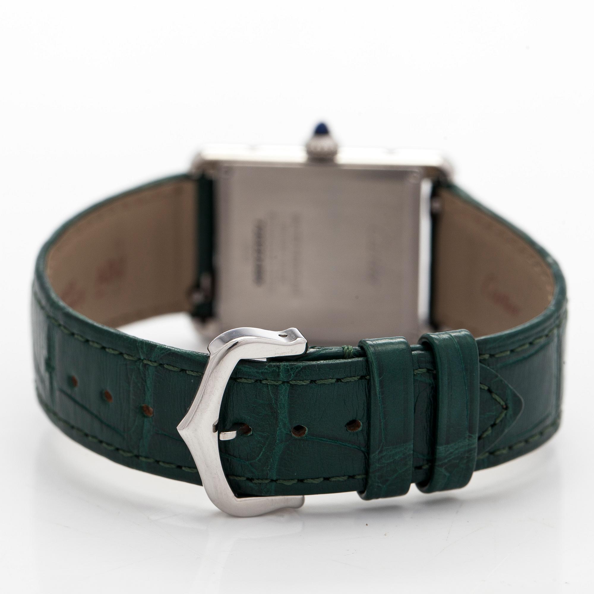 Cartier, Tank Must de Cartier, "Green Lacquered Dial", armbandsur, 33,5 x 25,5 mm.