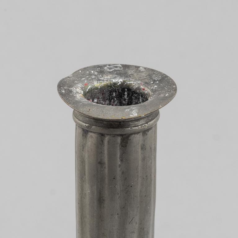 A pair of pewter candle sticks by Mathias Rundquist (active 1778-1820/35), Karlskrona, Sweden.