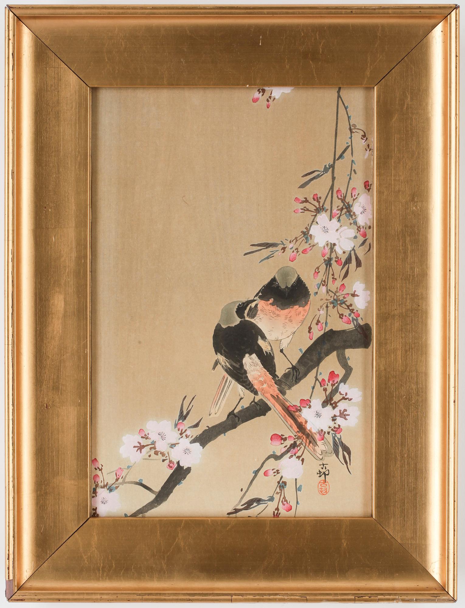 OHARA KOSON, färgträsnitt, 2 st, Japan 1900-talets början.