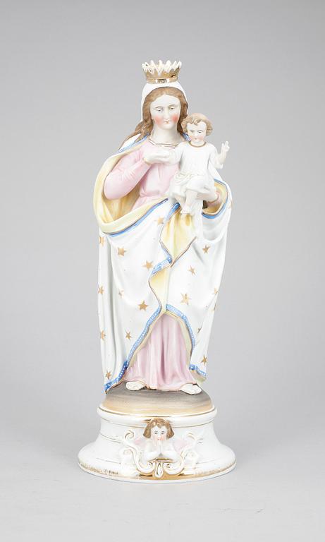 FIGURIN, porslin, Madonna, sekelskifte 1800/1900-tal.