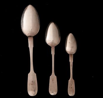 SET OF 38 RUSSIAN SPOONS. НАБОР РУССКИХ ЛОЖЕК, 38 шт.