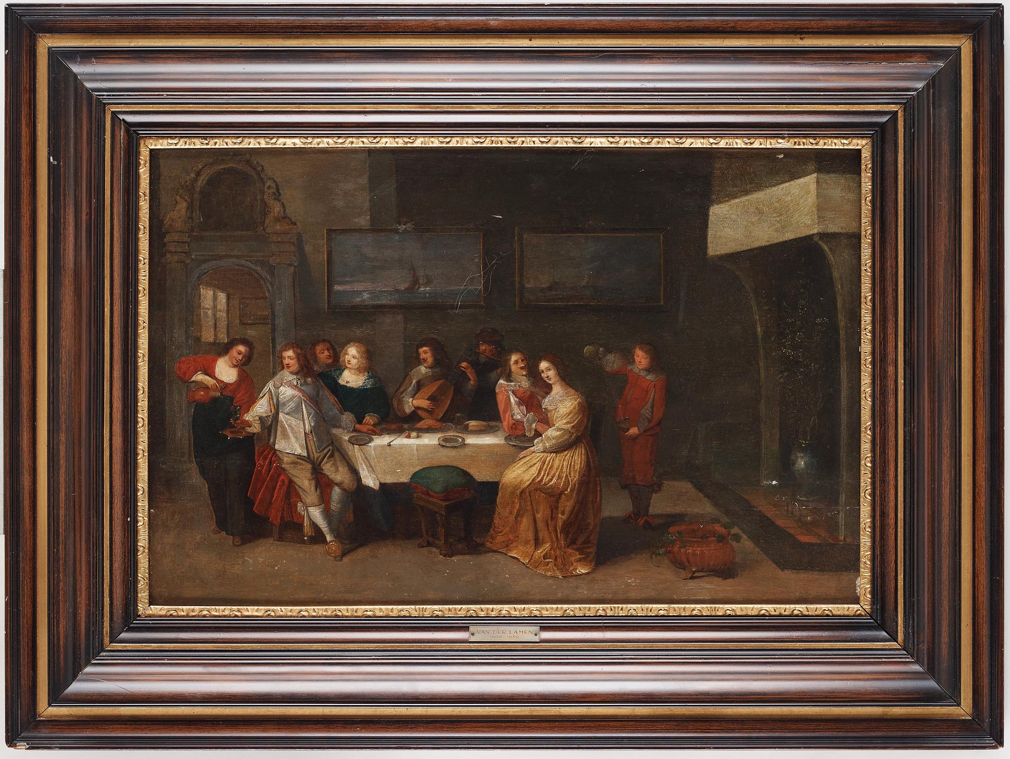 Christoph Jacobsz van der Lamen Circle of, CHRISTOPH JACOBSZ VAN DER LAMEN, circle of. Reinforced panel 53 x 82 cm.