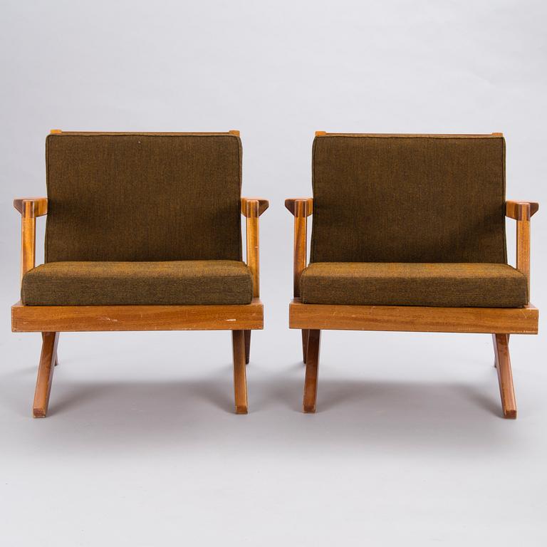 OLAVI HÄNNINEN,  soffgrupp, 3 delar, "Bumerang", tillverkare HMN Huonekalu Mikko Nupponen, Lahtis, 1960-tal.