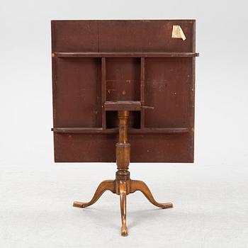 A Swedish root veneered tilt top table, end of the 18th Century.