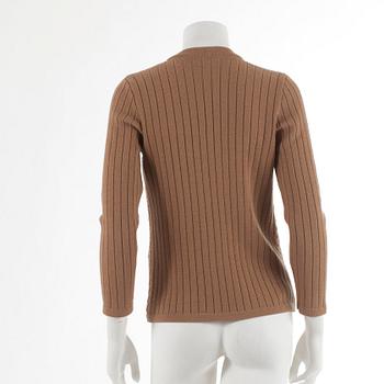 CÉLINE, a beige wool cardigan. French size 40.