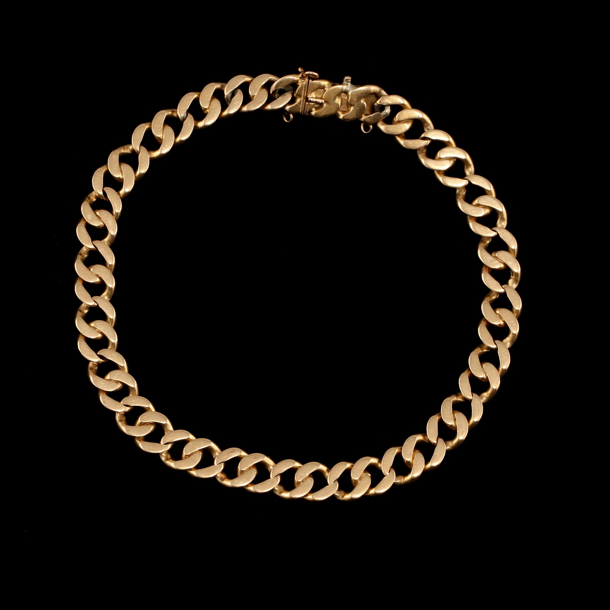 ARMLÄNK, 18k guld, Guldvaruhuset, Stockhollm, 1940. Vikt 16 g.