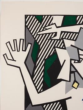 Roy Lichtenstein, ”Nude in the woods”, from: "Expressionist Woodcut Series".