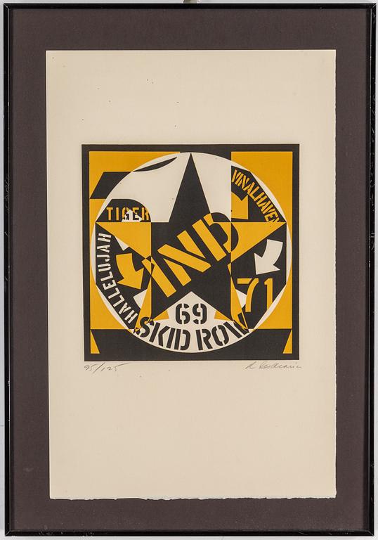 ROBERT INDIANA, lithograph, 1973, signed in pencil and numbered 95/125.