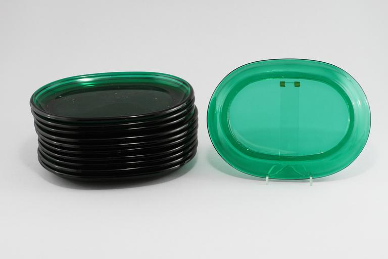 HUMMERTALLRIKAR, 11 st, glas. Josef Frank för Firma Svenskt Tenn, Reijmyre eller Gullaskruf, 1900-tal.
