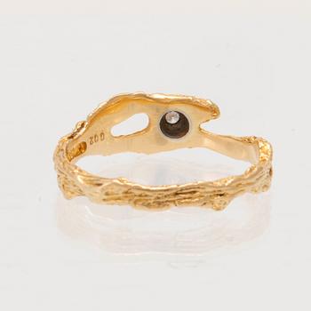 Björn Weckström ring "Diamantdamm" 18K vitt och rött guld med en rund briljantslipad diamant, Lapponia 2007.