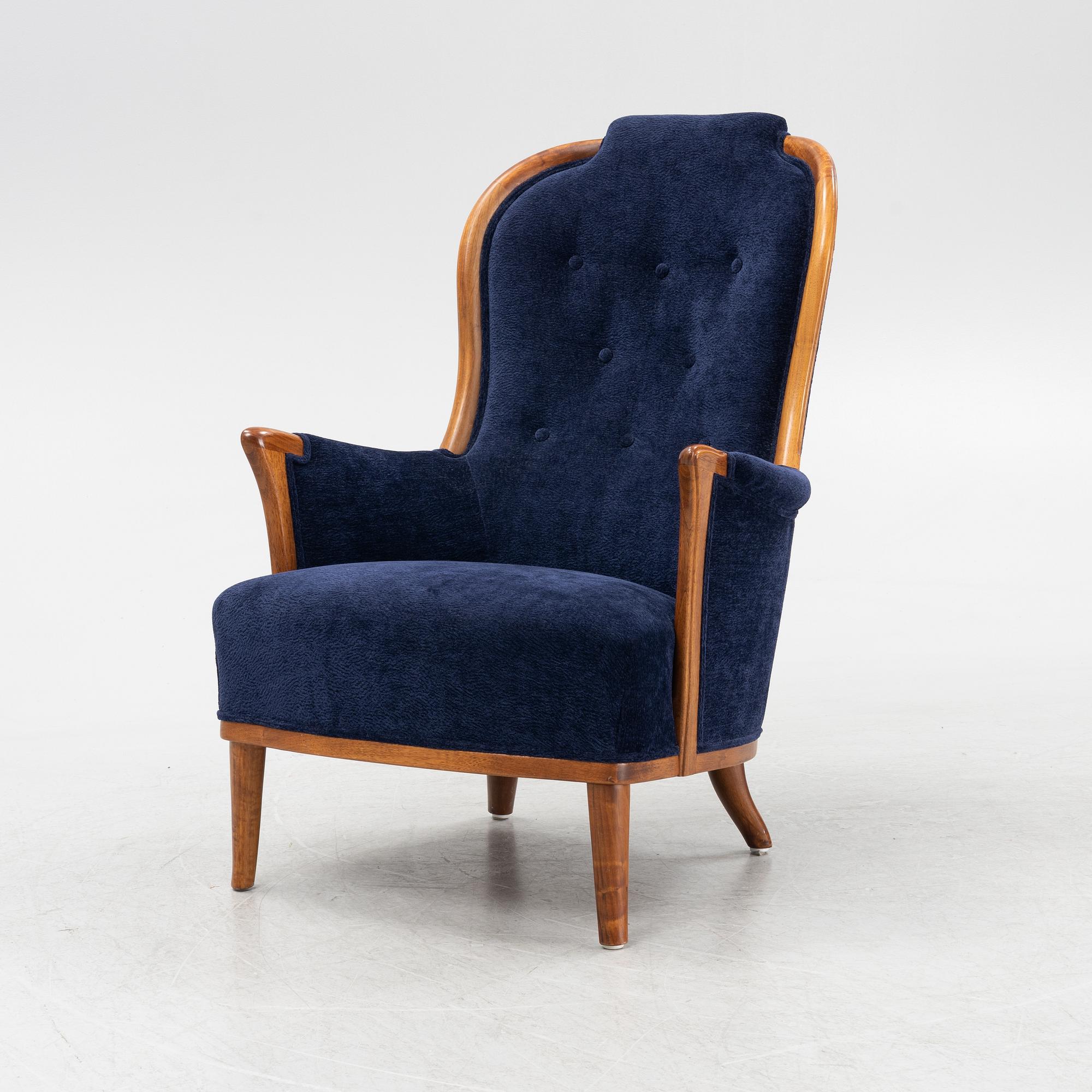 Carl Malmsten, a 'Vår fru' armchair, O.H. Sjögren, second half of the 20th Century.