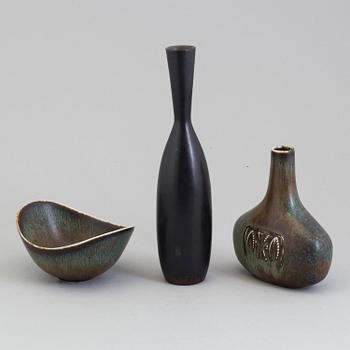 Two vases and a abowl by Gunnar Nylund and Carl Harry Stålhane for Rörstrand.