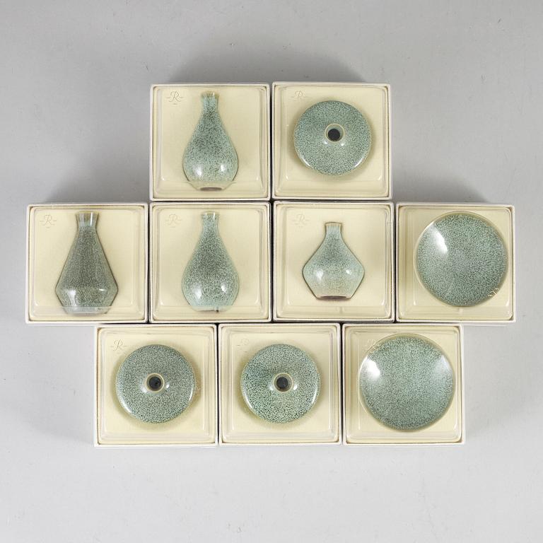 BERTIL LUNDGREN, nine stoneware miniatures from Rörstrand.