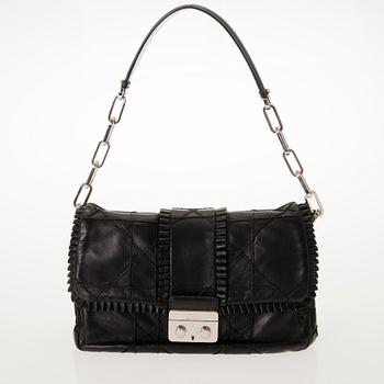 CHRISTIAN DIOR Quilted Ruffle Leather New Lock Flap Bag.