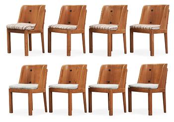 474. A set of eight Axel Einar Hjorth stained pine 'Lovö' chairs, Nordiska Kompaniet.