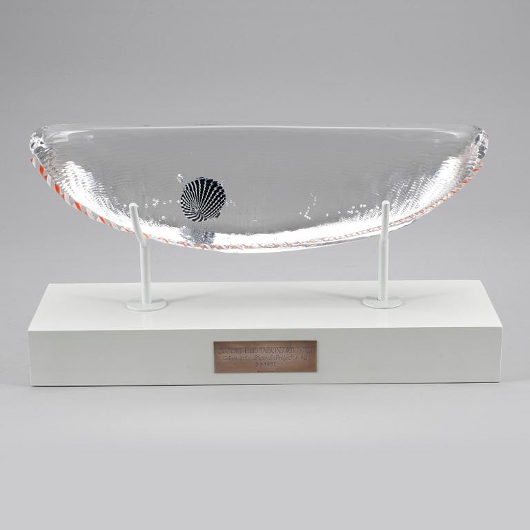 SKULPTUR, glas, Bertil Vallien, Kosta, signerad och numrerad.