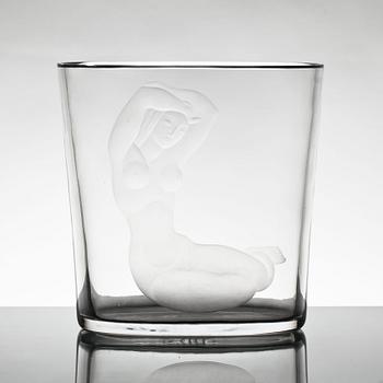 VAS glas, Vicke Lindstrand, Orrefors, sign.