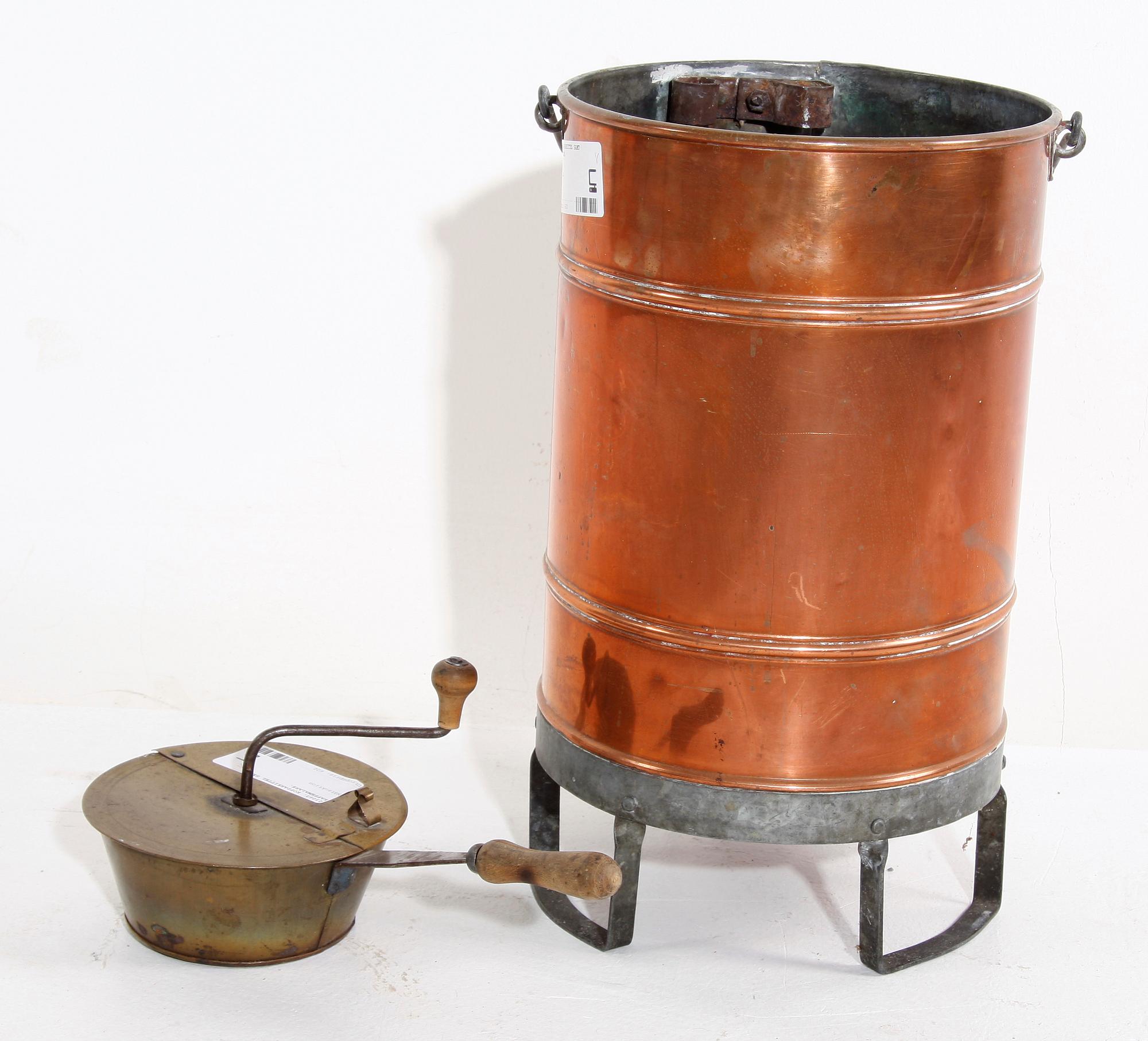 KOPPARKITTEL SAMT KAFFEMALARE, 1800-tal.