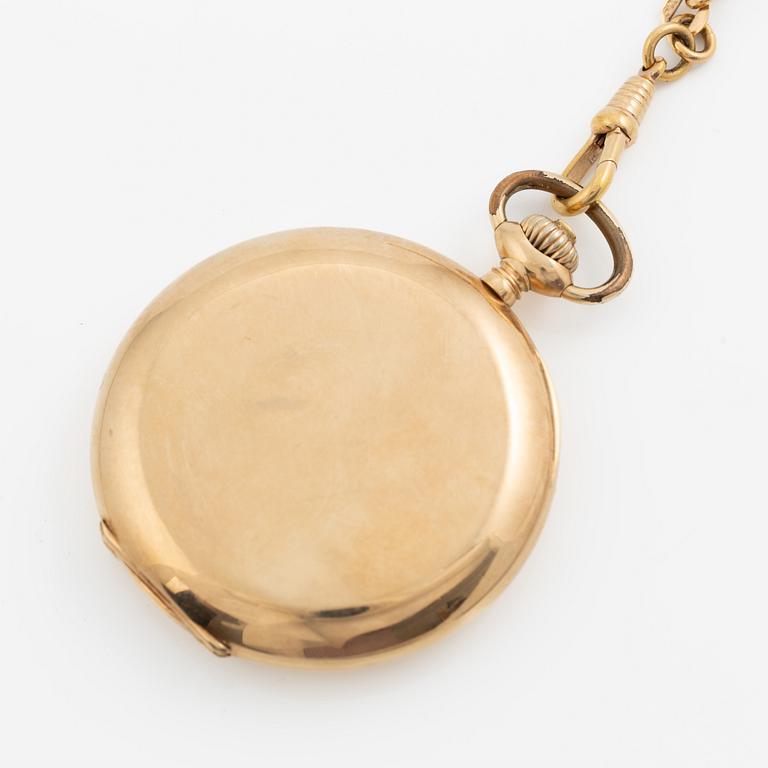 Omega, pocket watch, hunter, 14K gold, 51.5 mm.