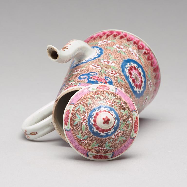 A famille rose coffee pot with cover, Qing dynasty, Yongzheng (1723-35).