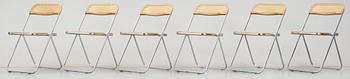 STOLAR 6 st, "Plia Folding Chair", Giancarlo Piretti, Anonima Castelli, 1900-talets andra hälft.
