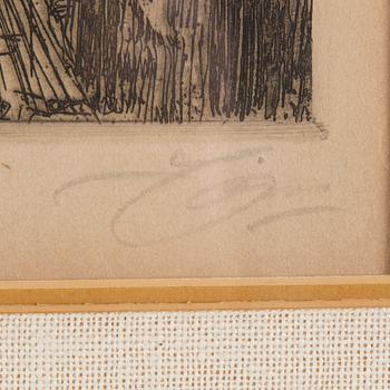 ANDERS ZORN, etsning, 1917, signerad med blyerts.