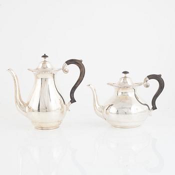 CF Carlman, coffee service, 4 pieces, silver, Stockholm 1919.