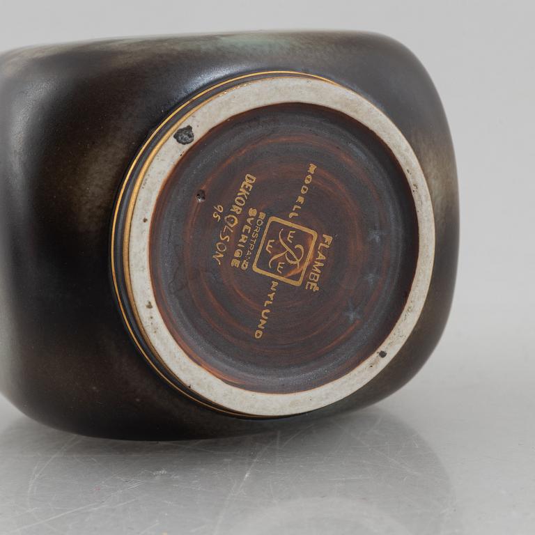 Gunnar Nylund, vas samt fat, "Flambé", Rörstrand-Lidköping, 1930-40-tal.