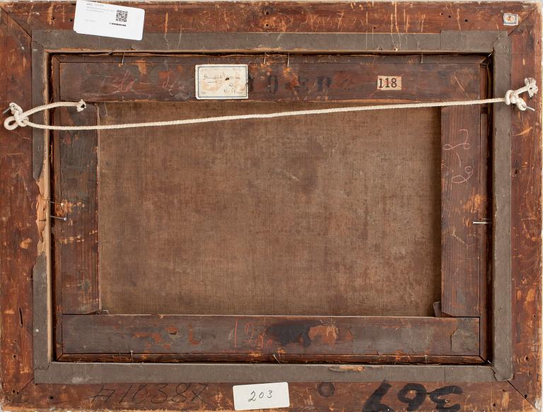 Lucas de Wael Circle of, Landscape with figures and a castle.