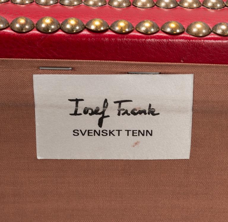 Josef Frank, a pair of mahogany and red leather model 695 armchairs, Svenskt Tenn, Sweden.