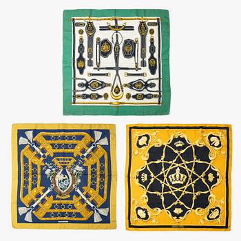 Hermès, scarves, 3 st.