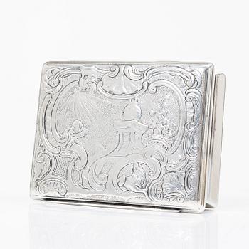 Two Swedish 18th century parcel-gilt silver boxes.