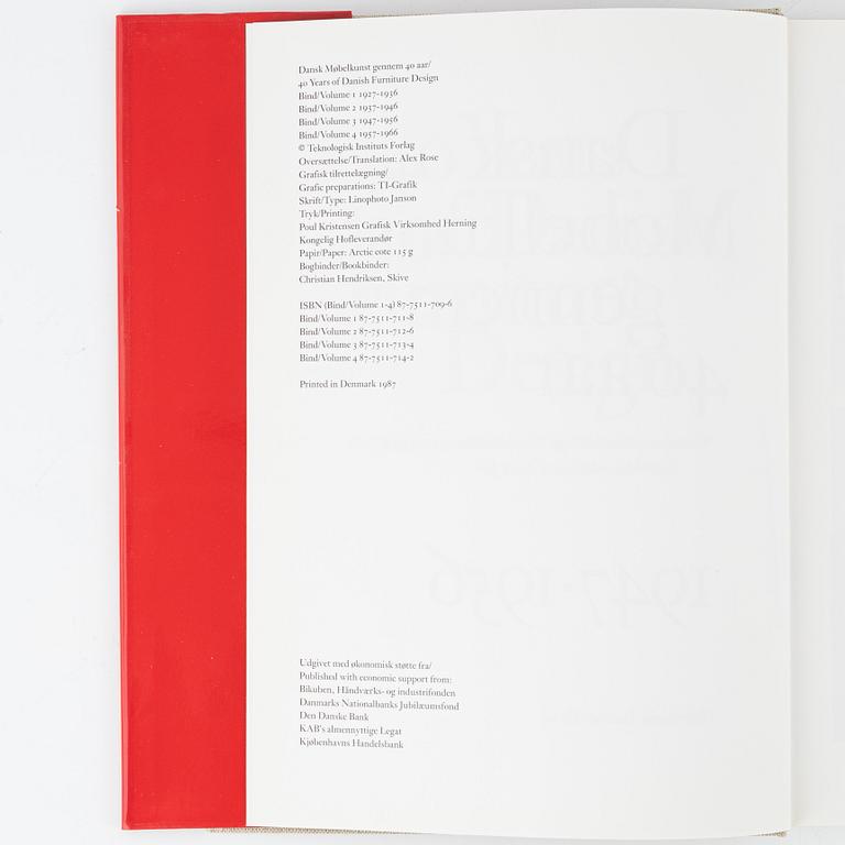 Books, volume I-IV '40 years of Danish furniture design'.