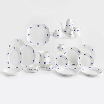 A 99-piece "Blå Blom" coffee and dinner service, Gustavsberg, Sweden, of varying ages.