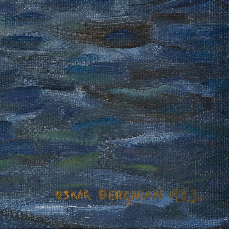 Oskar Bergman, Seascape with fish gulls.