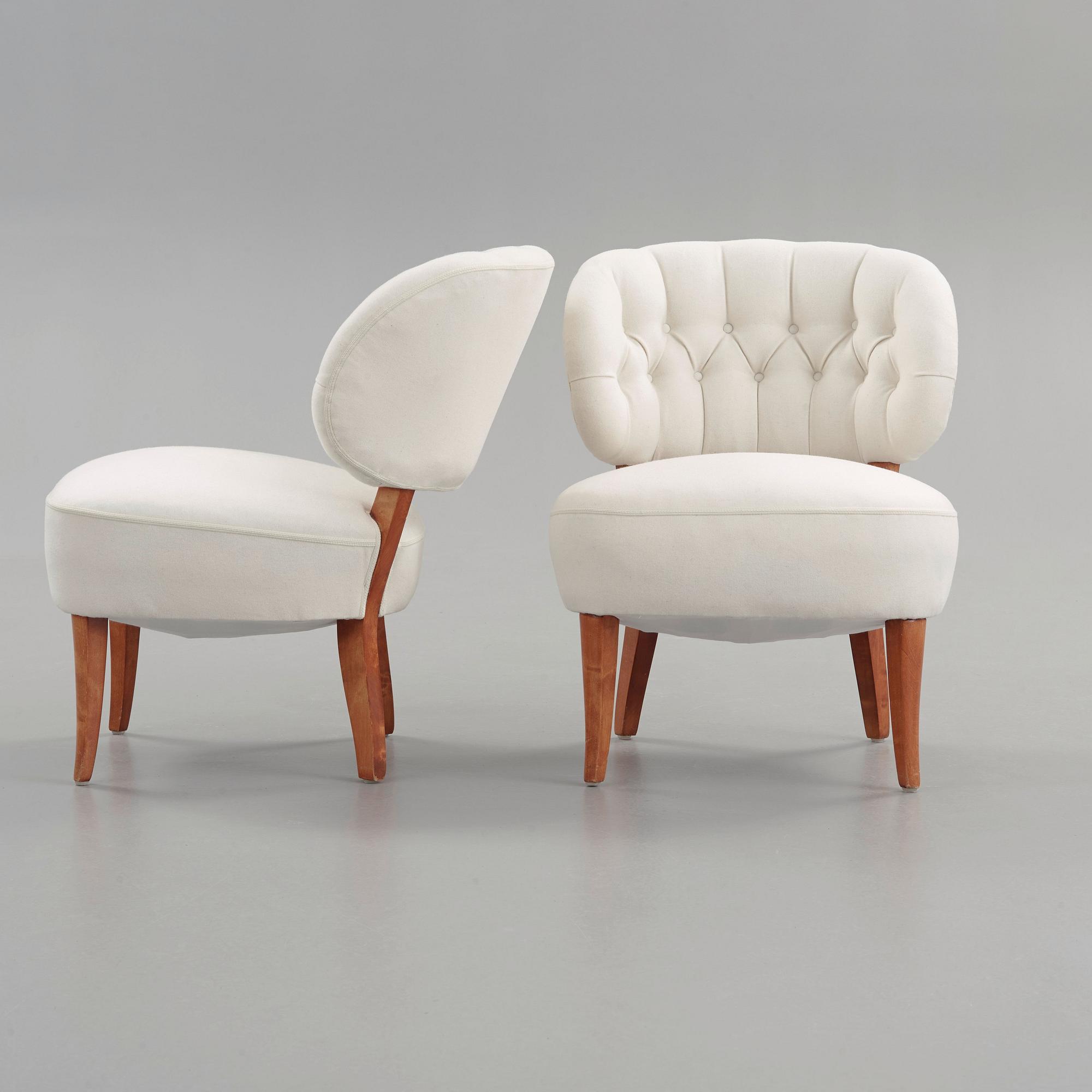 CARL MALMSTEN, fåtöljer, ett par "Berlin", sannolikt O.H. Sjögren, Tranås 1940-50-tal.