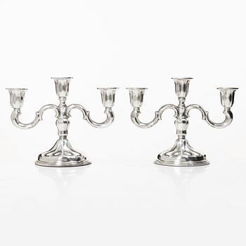 Candelabras, a pair, silver, 20th century.