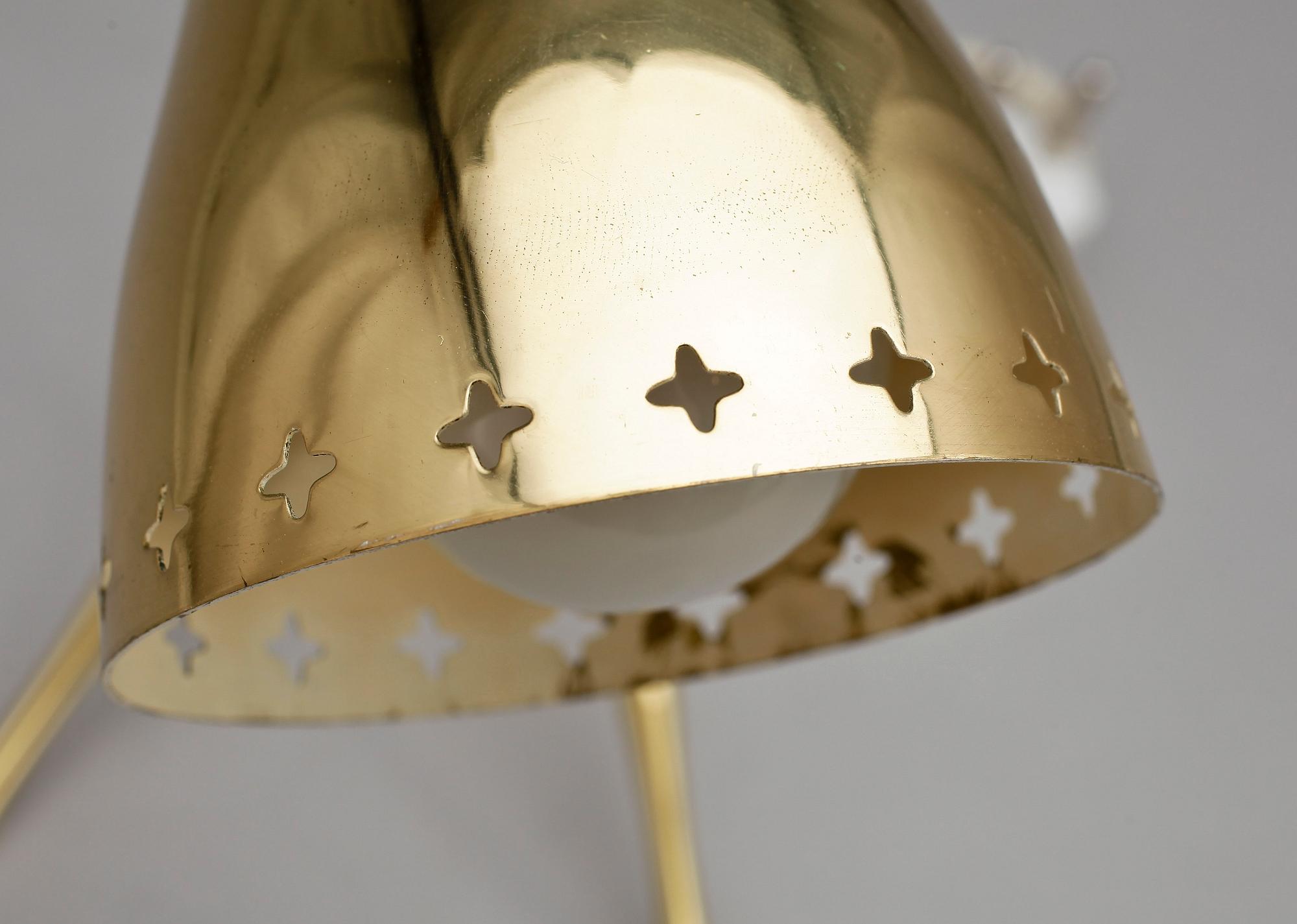 BORDSLAMPA, mässing. 1900-talets mitt.